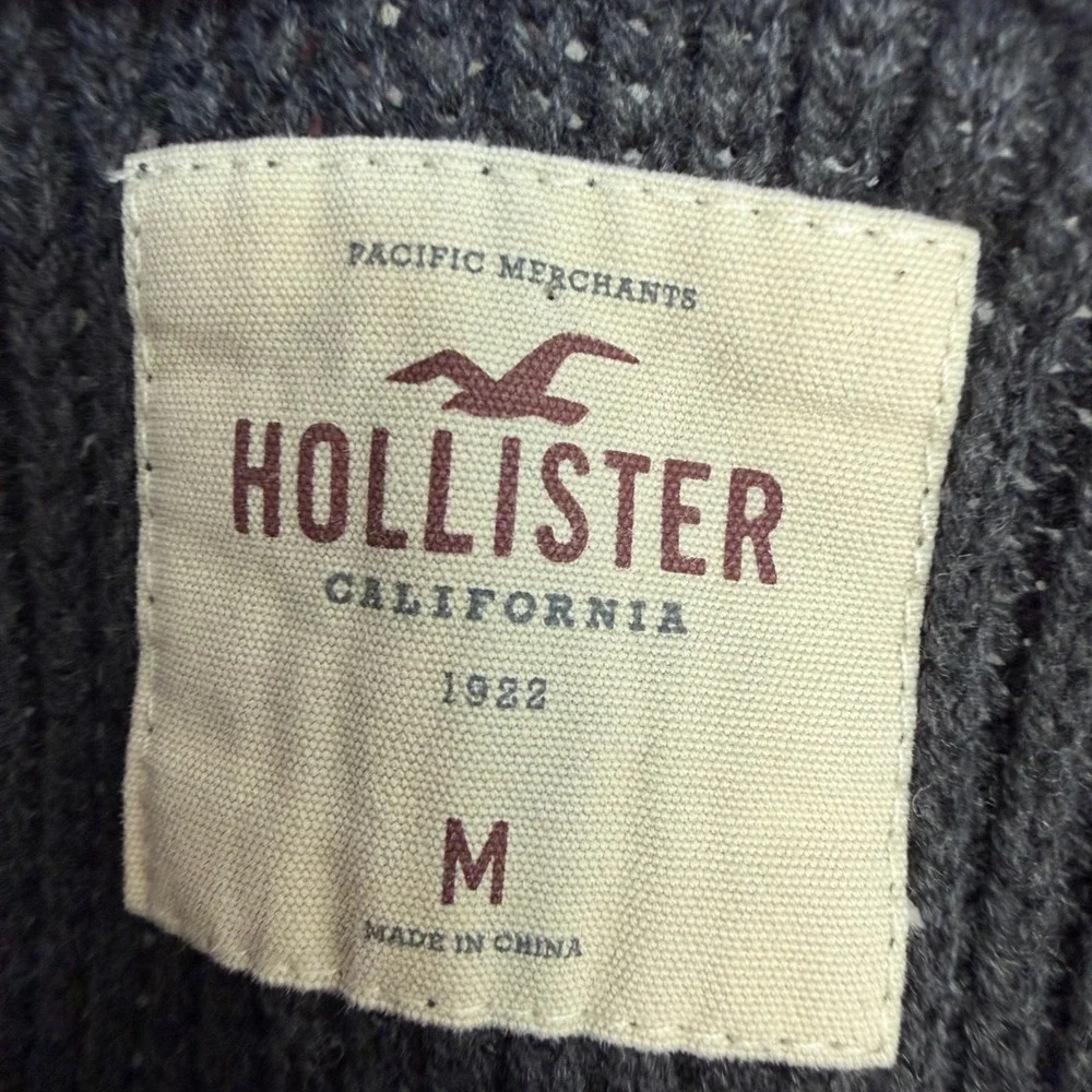 Hollister Medium Gray Sweater Dolman Sleeves Contrasting Knit‎